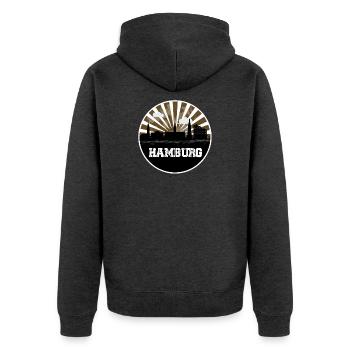 Hamburg Skyline Home Game - Unisex Premium Organic Zip Hoodie - heather anthracite - Back - Nico (187cm)