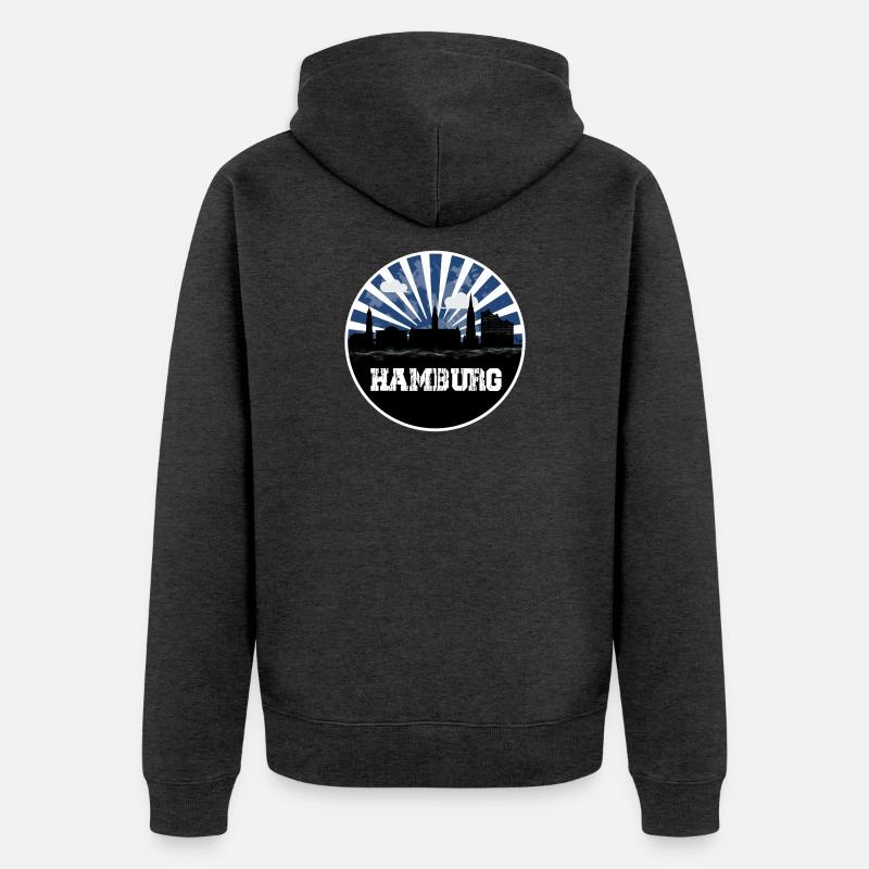Hambourg Home Game Skyline - Veste à capuche bio Premium Unisexe - anthracite chiné