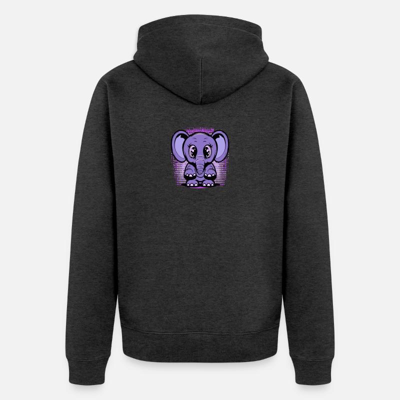 Mignon bébé éléphant - Veste à capuche bio Premium Unisexe - anthracite chiné