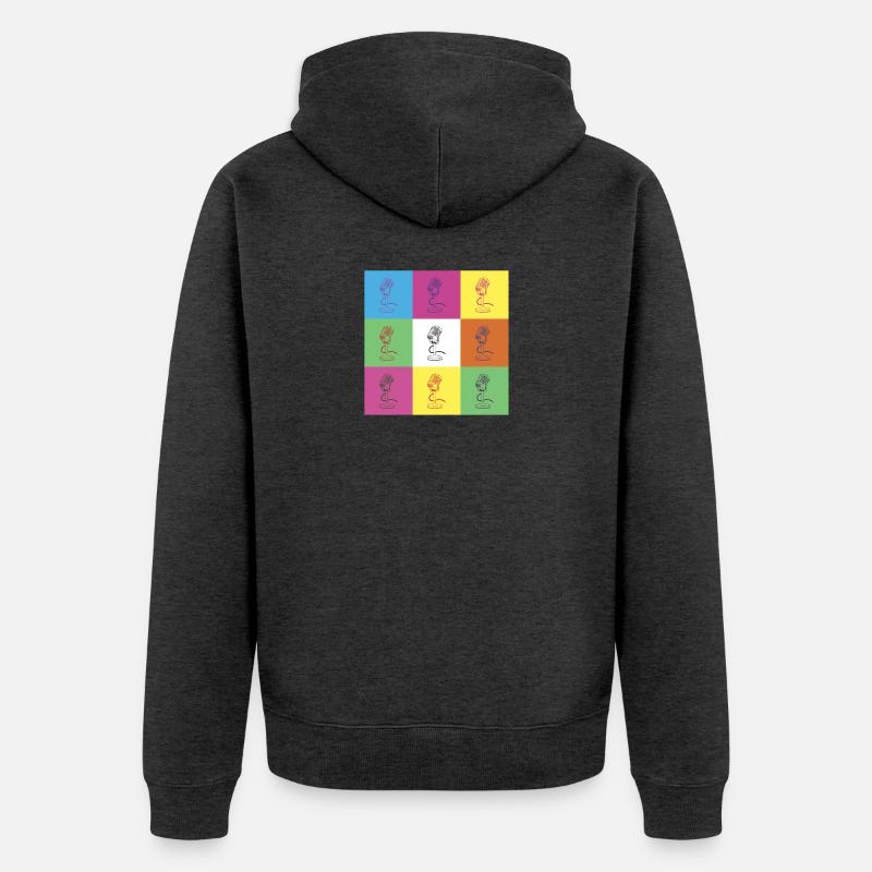 Conception du microphone - Veste à capuche bio Premium Unisexe - anthracite chiné