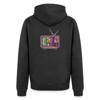 TV Night Streaming Theater Movies Television - Unisex Premium Organic Zip Hoodie - heather anthracite - Back - Nico (187cm)