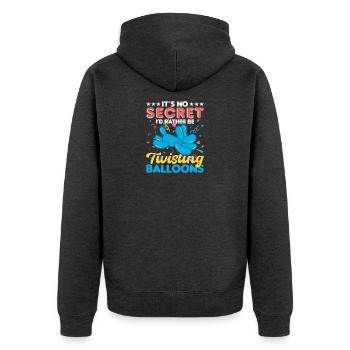 Balloon Twisting Design - Unisex Premium Organic Zip Hoodie - heather anthracite - Back - Nico (187cm)