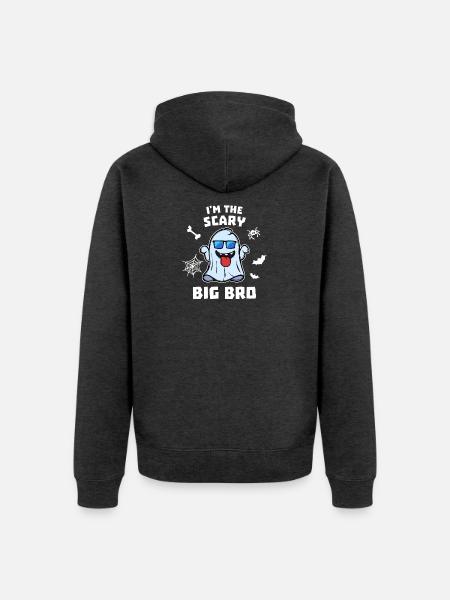 Stolzer Großer Bruder Statement Geschwisterliebe - Unisex Premium Bio Zip Hoodie - Anthrazit meliert