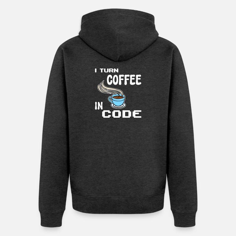 Developer Computerfreak Statement Programmierer - Unisex Premium Bio Zip Hoodie - Anthrazit meliert