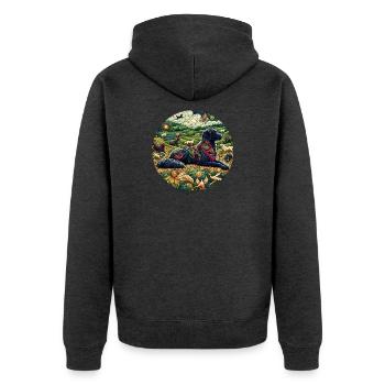 Fantasy Dogs - Unisex Premium Bio Zip Hoodie - Anthrazit meliert - Hinten - Nico (187cm)
