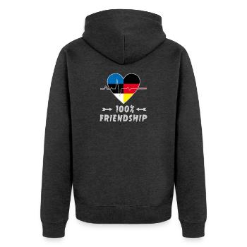 L'Estonie et l'Allemagne : amitié à 100 % - Veste à capuche bio Premium Unisexe - anthracite chiné - Dos - Nico (187cm)