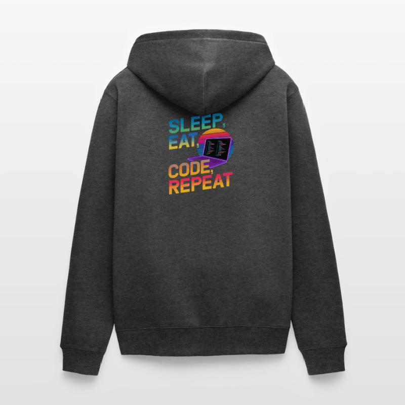 Sleep Eat Code Repeat Gift pour Coder Veste à capuche bio Premium Unisexe