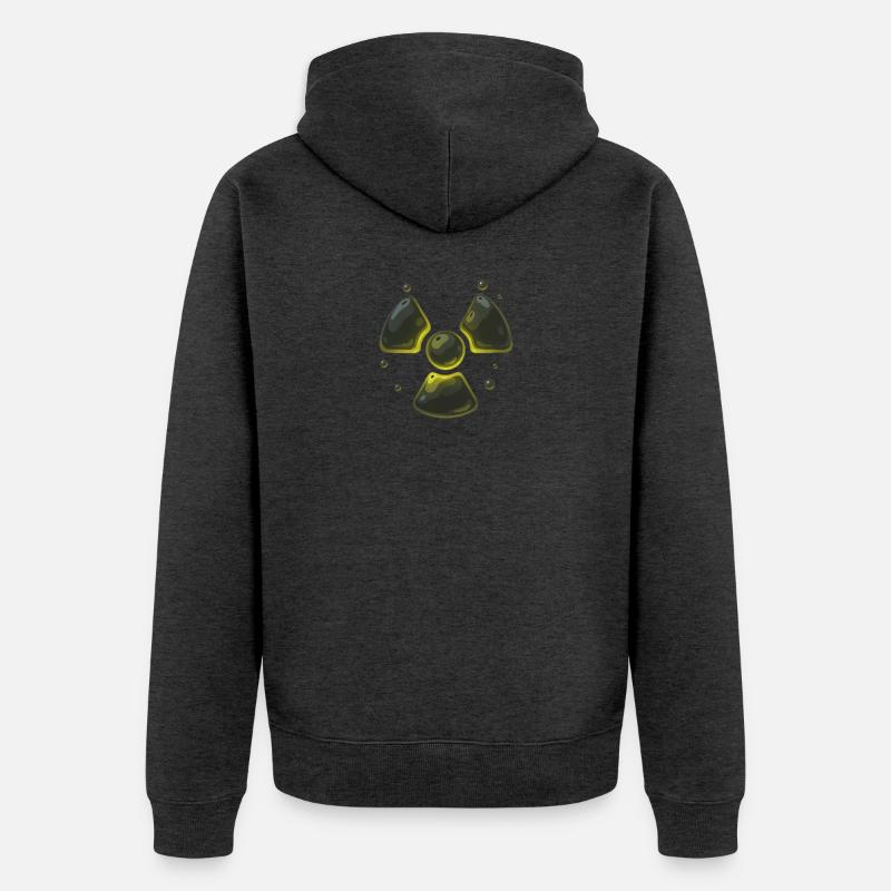 Radioactive - Unisex Premium Organic Zip Hoodie - heather anthracite