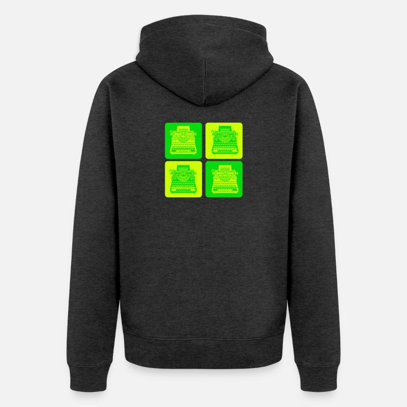 Conception de machine à écrire - Veste à capuche bio Premium Unisexe - anthracite chiné