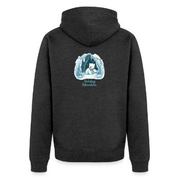 Süßer Weihnachts Eisbär – Holiday Adventure - Unisex Premium Bio Zip Hoodie - Anthrazit meliert - Hinten - Nico (187cm)