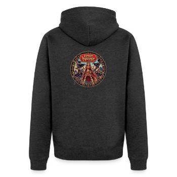Team Bride Mandala Kraft - Unisex Premium Bio Zip Hoodie - Anthrazit meliert - Hinten - Nico (187cm)