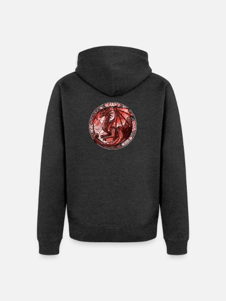 Rubin Dragon - Unisex Premium Bio Zip Hoodie - Anthrazit meliert