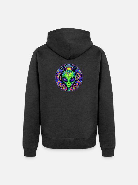 Alien - Unisex Premium Bio Zip Hoodie - Anthrazit meliert