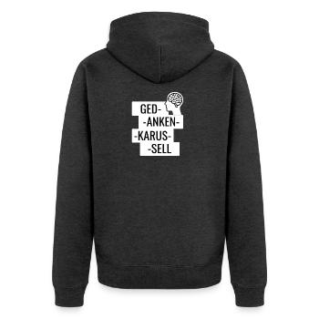 Gedankenkarussell Puzzle - Unisex Premium Bio Zip Hoodie - Anthrazit meliert - Hinten - Nico (187cm)