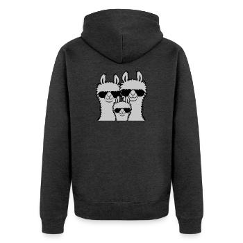 Lama Famille Parents Enfant - Veste à capuche bio Premium Unisexe - anthracite chiné - Dos - Nico (187cm)