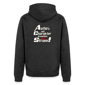 Auto Tuning Schrauber Kult Auto mit charakter (25) - Unisex Premium Bio Zip Hoodie - Anthrazit meliert - Hinten - Nico (187cm)