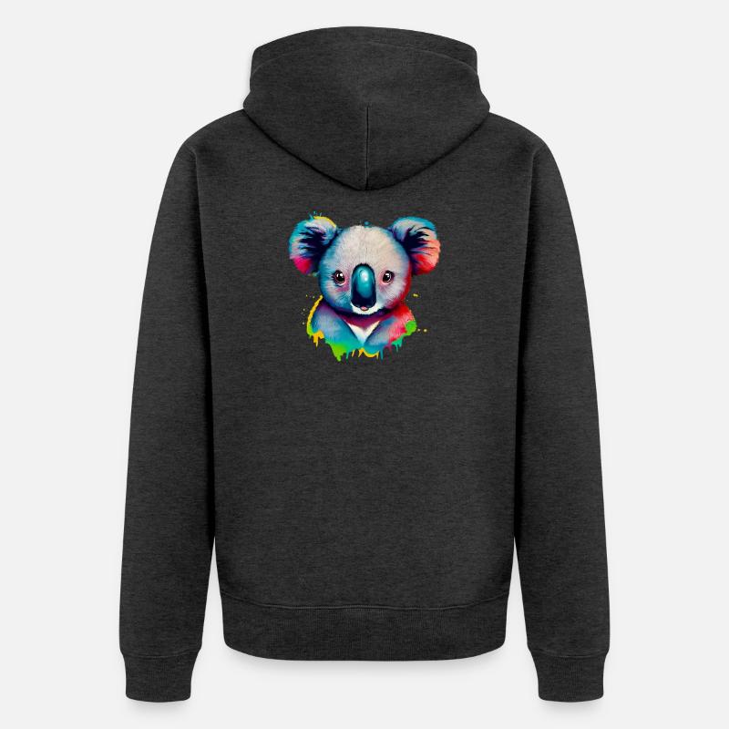 Koala - Veste à capuche bio Premium Unisexe - anthracite chiné