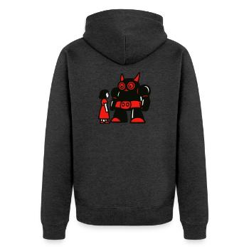 Girl and Robot - Unisex Premium Organic Zip Hoodie - heather anthracite - Back - Nico (187cm)