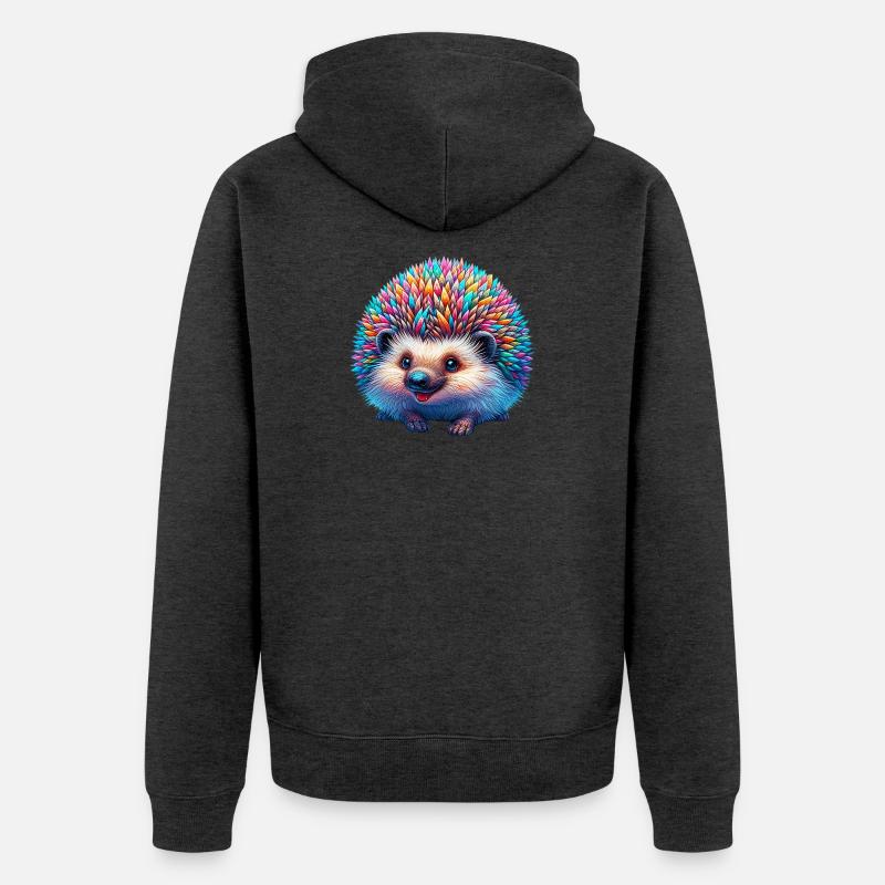 Igel - Unisex Premium Bio Zip Hoodie - Anthrazit meliert