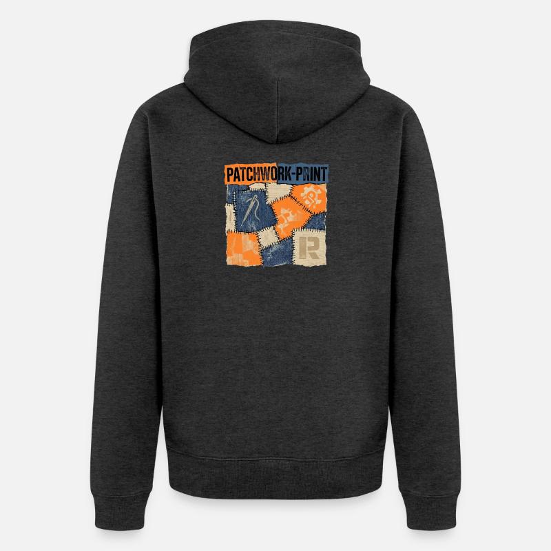 Patchwork Recycling - Unisex Premium Bio Zip Hoodie - Anthrazit meliert