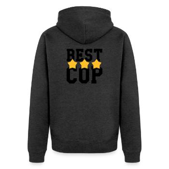 Best Cop ! - Veste à capuche bio Premium Unisexe - anthracite chiné - Dos - Nico (187cm)