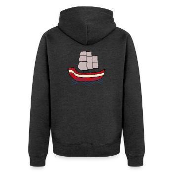 Segelboot Norddeutschland Seemann Matrose Kapitän - Unisex Premium Bio Zip Hoodie - Anthrazit meliert - Hinten - Nico (187cm)