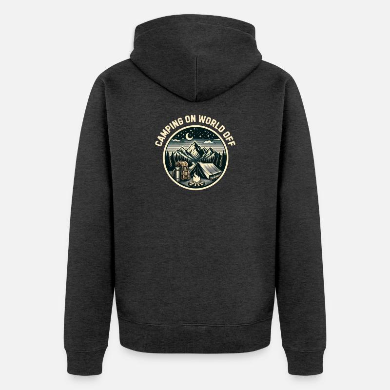 Camping sur le monde - Veste à capuche bio Premium Unisexe - anthracite chiné