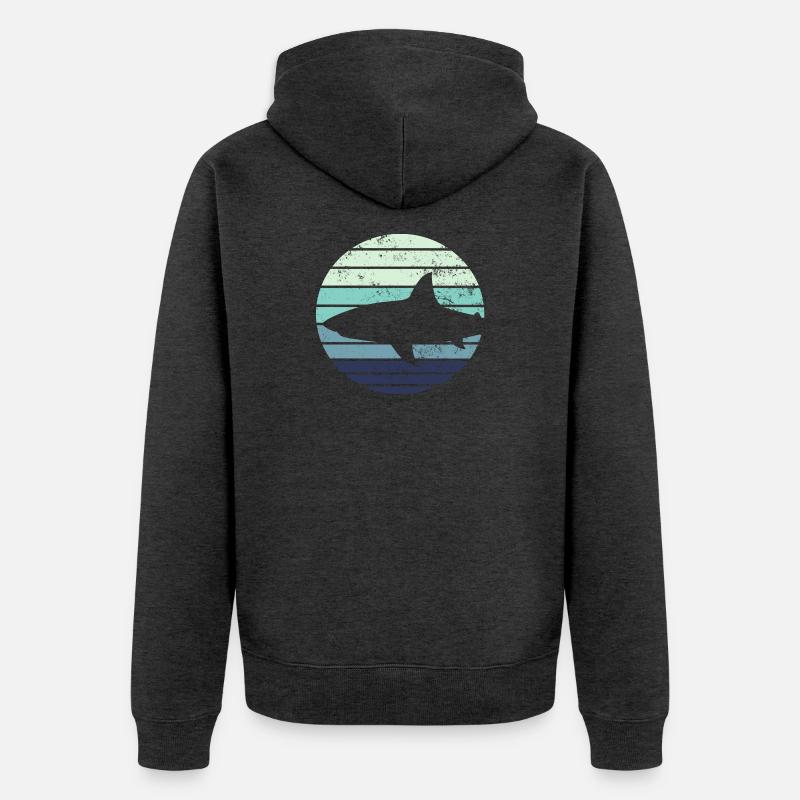 Requins requins - Veste à capuche bio Premium Unisexe - anthracite chiné