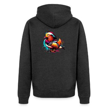 Mandarin duck - Unisex Premium Organic Zip Hoodie - heather anthracite - Back - Nico (187cm)