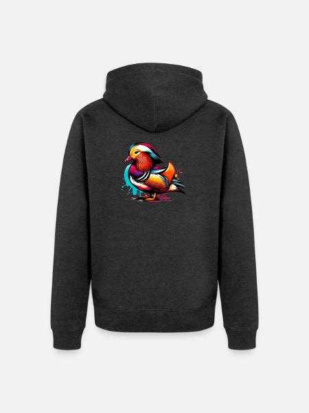 Mandarinente - Unisex Premium Bio Zip Hoodie - Anthrazit meliert