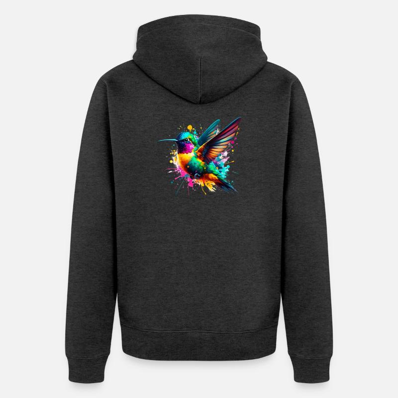Colibri - Veste à capuche bio Premium Unisexe - anthracite chiné
