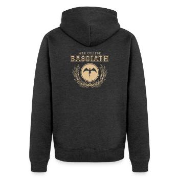 Collège Basgiath - Quatrième Aile - Veste à capuche bio Premium Unisexe - anthracite chiné - Dos - Nico (187cm)