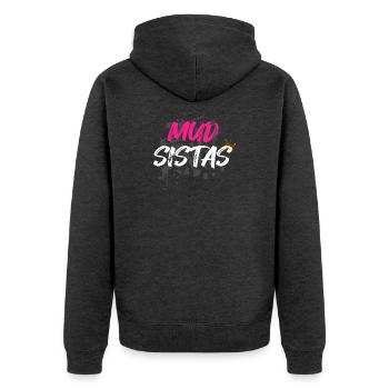 Mud sistas Schlammlauf Mud Run Muddy Race - Unisex Premium Bio Zip Hoodie - Anthrazit meliert - Hinten - Nico (187cm)