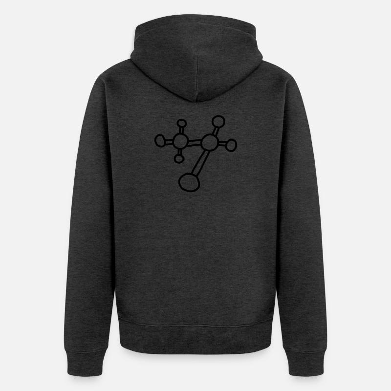 Molécule atomique / physique mécanique réseau atomique - Veste à capuche bio Premium Unisexe - anthracite chiné