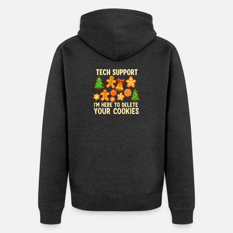 Support technique Cookie Noël Mème - Veste à capuche bio Premium Unisexe - anthracite chiné