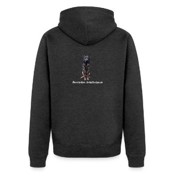 German Shepherd Dog Motif Dog Lovers - Unisex Premium Organic Zip Hoodie - heather anthracite - Back - Nico (187cm)