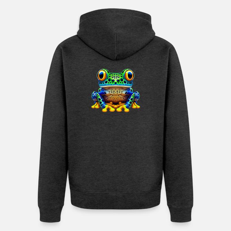 Grenouille - Veste à capuche bio Premium Unisexe - anthracite chiné