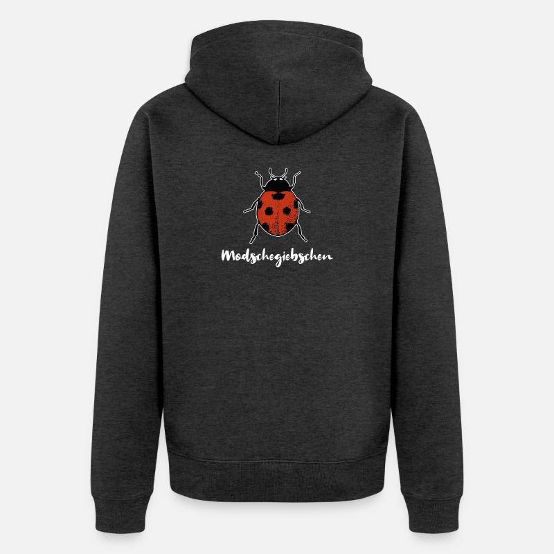 Modschegiebchen Marienkäfer Sächsisch Geschenk - Unisex Premium Bio Zip Hoodie - Anthrazit meliert