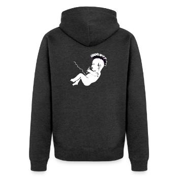 Punks not dead - Unisex Premium Bio Zip Hoodie - Anthrazit meliert - Hinten - Nico (187cm)