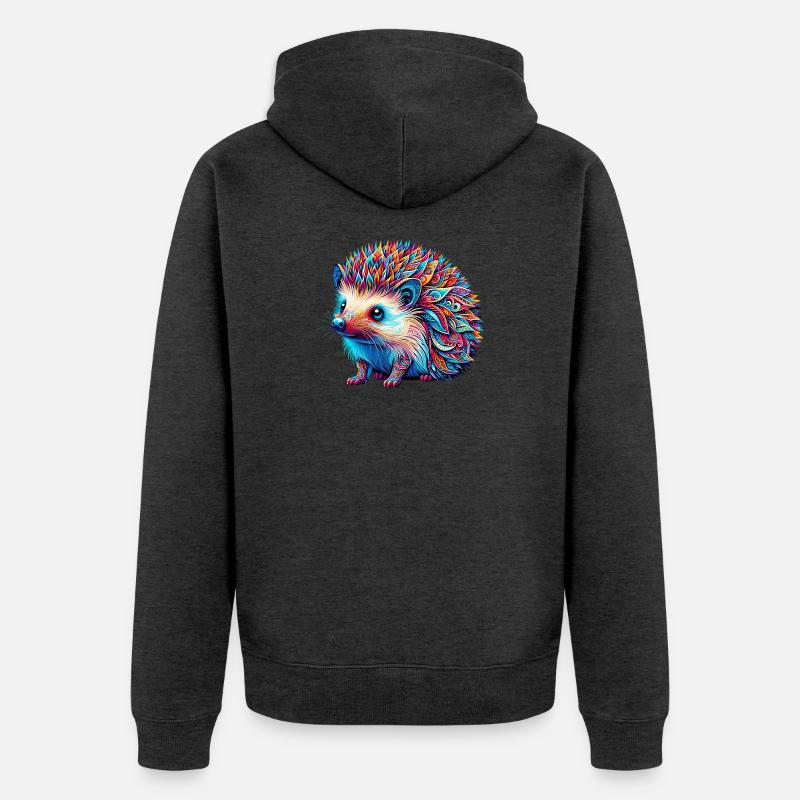 Igel - Unisex Premium Bio Zip Hoodie - Anthrazit meliert