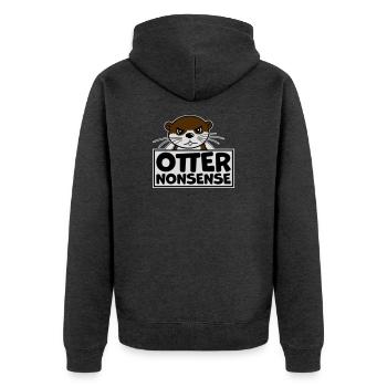 Otter Nonsense Lustig Wortspiel Otter Liebe Spruch - Unisex Premium Bio Zip Hoodie - Anthrazit meliert - Hinten - Nico (187cm)