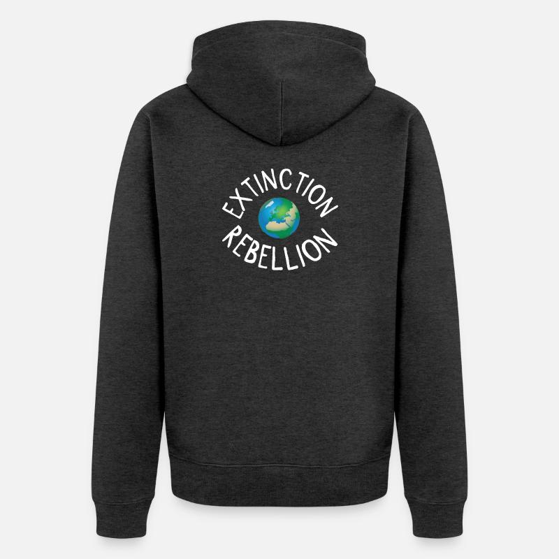 Extinction Rebellion Planet Earth blanc - Veste à capuche bio Premium Unisexe - anthracite chiné