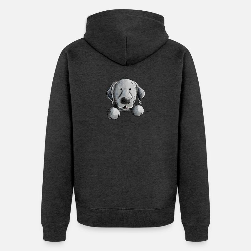 Heureux chien Black Labrador Retriever - Veste à capuche bio Premium Unisexe - anthracite chiné