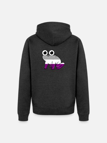 Frog Ace Pride - Unisex Premium Organic Zip Hoodie - heather anthracite