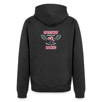 Winged Racing USA 1984 World Cup - Unisex Premium Organic Zip Hoodie - heather anthracite - Back - Nico (187cm)