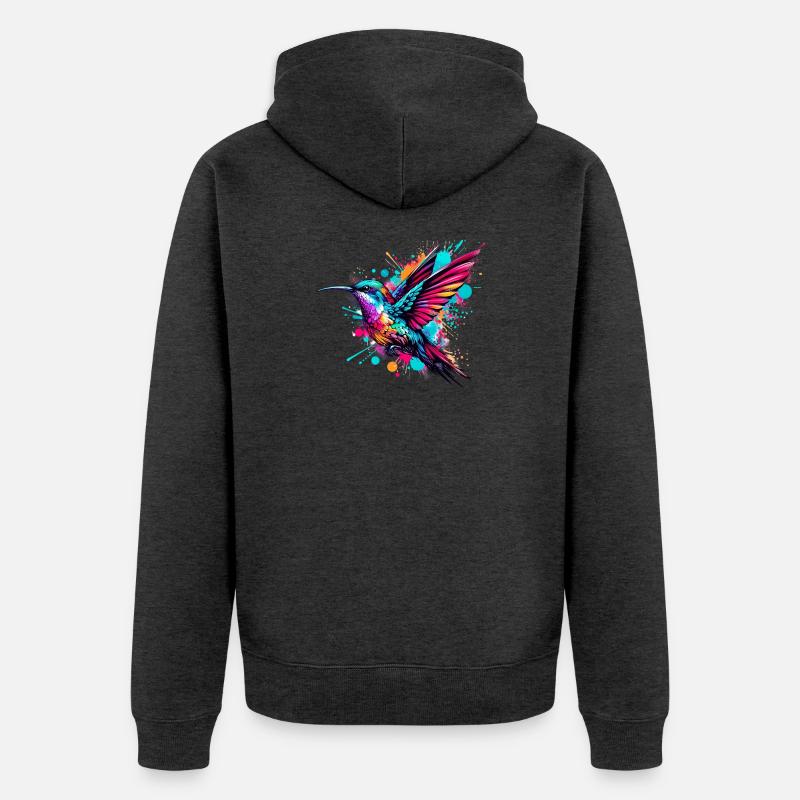 Colibri - Veste à capuche bio Premium Unisexe - anthracite chiné