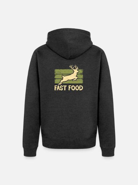 Fast-Food-Reh - Unisex Premium Bio Zip Hoodie - Anthrazit meliert