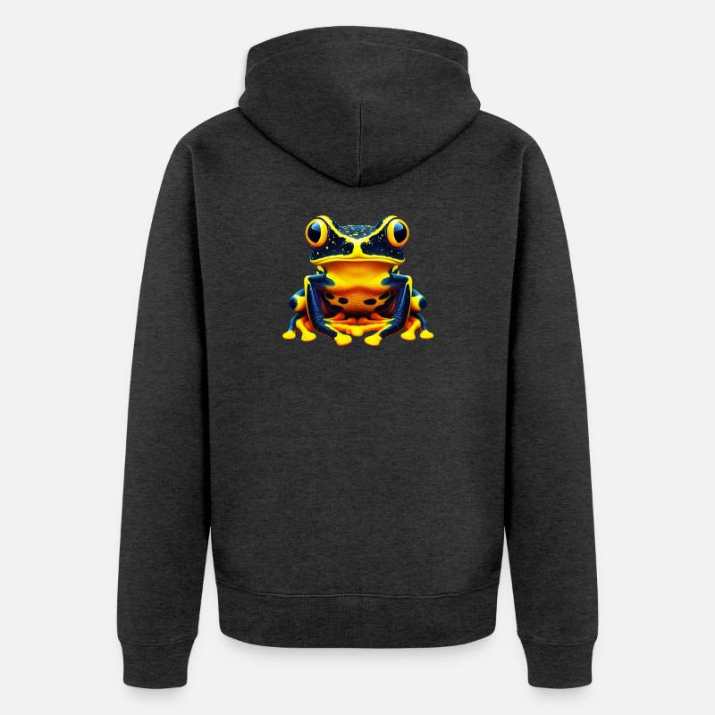 Grenouille - Veste à capuche bio Premium Unisexe - anthracite chiné