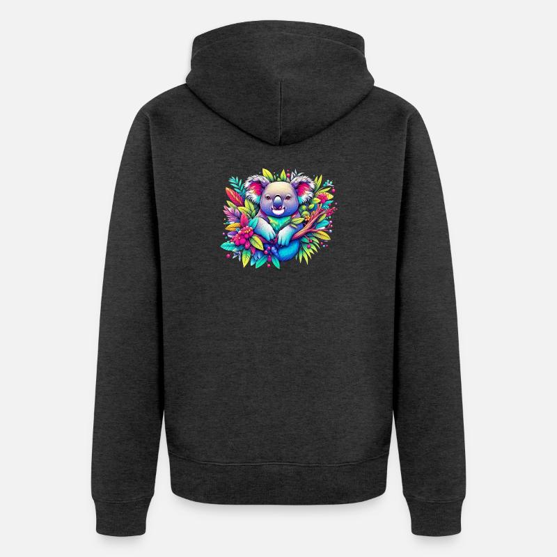 Koala - Veste à capuche bio Premium Unisexe - anthracite chiné
