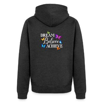 Inspiring Butterfly Monarch Butterfly Garden - Unisex Premium Organic Zip Hoodie - heather anthracite - Back - Nico (187cm)